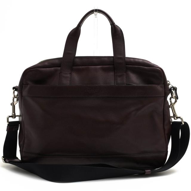 ○コーチ COACH スムースレザー 牛革 ビジネスバッグ F54801 Hamilton Bag In Smooth Leather ハミルトン バッグ 2WAY ショルダー  中古