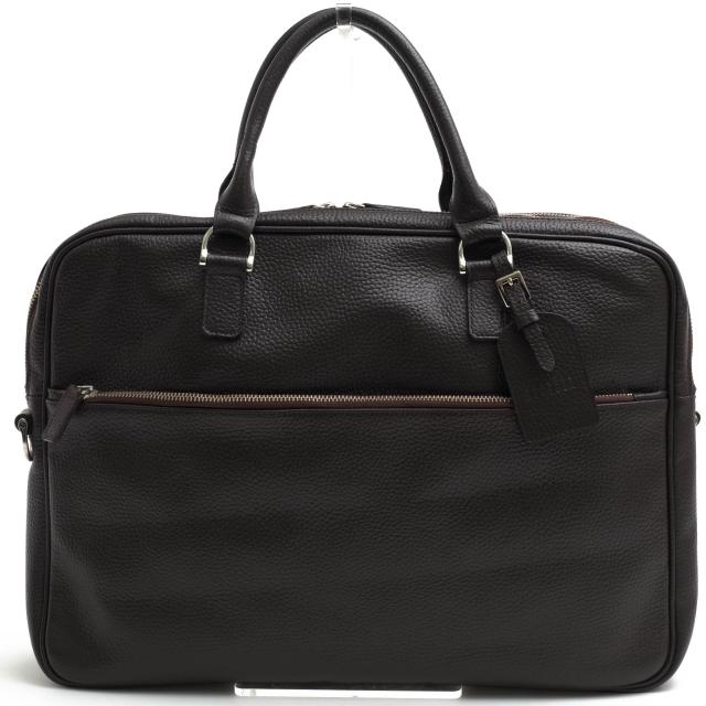 【人気】バーニーズニューヨーク ビジネスバッグ　レザー　シボ革 大容量　A4 ○バーニーズニューヨーク BARNEYS NEWYORK 牛革 ビジネスバッグ