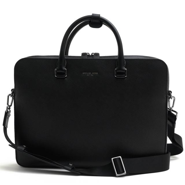 ○マイケルコース Michael Kors クロスグレインレザー 牛革 ビジネスバッグ 33F9LHYA9L Henry Crossgrain Leather Briefcase ヘン  中古