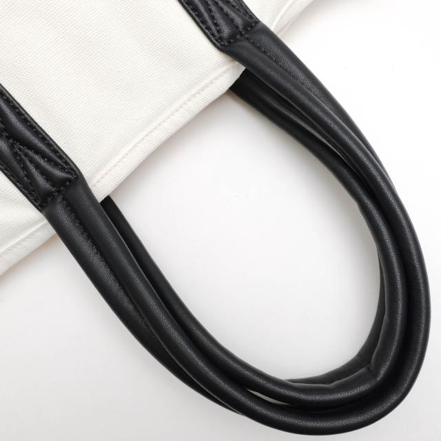 ○アルマーニ EMPORIO ARMANI コットンキャンバス 牛革 トートバッグ