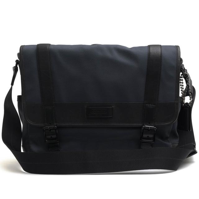 ○コーチ COACH ショルダーバッグ F70469 Bowery Nylon Large Messenger バワリー ラージ メッセンジャー B4サイズ収納可 メッセン 中古