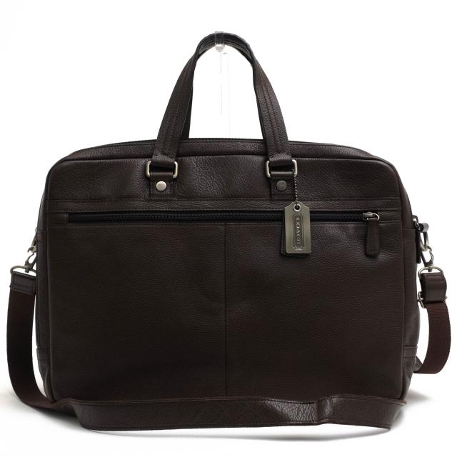 ○コーチ COACH ペブルドレザー 牛革 ビジネスバッグ F70366 Transatlantic Commuter トランスアトランティック コミューター シボ 中古