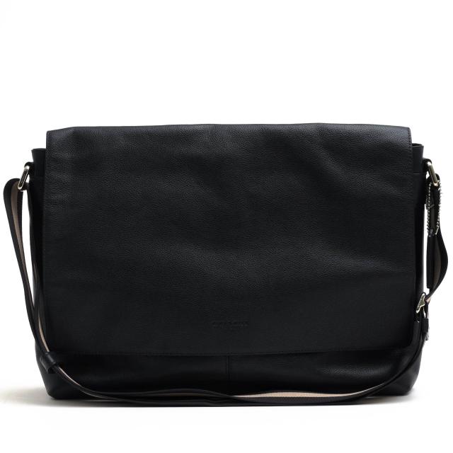 ○コーチ COACH 牛革 ショルダーバッグ F54792 Charles Messenger In Smooth Leather チャールズ メッセンジャー フラップ式 メッ  中古
