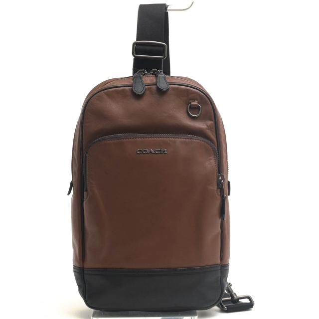 ○コーチ COACH 牛革 カーフ ショルダーバッグ C2931 Graham Pack グラハム パック ボディバッグ 肩掛け ワンショルダーバッグ メ  中古