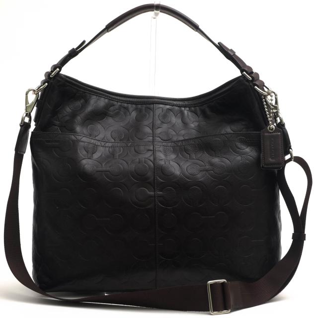 ○コーチ COACH 牛革 トートバッグ 70249 オプアート レザー イースト ウエスト クロスボディ サッチェル エンボスオプアート柄 2W 中古 17,260円