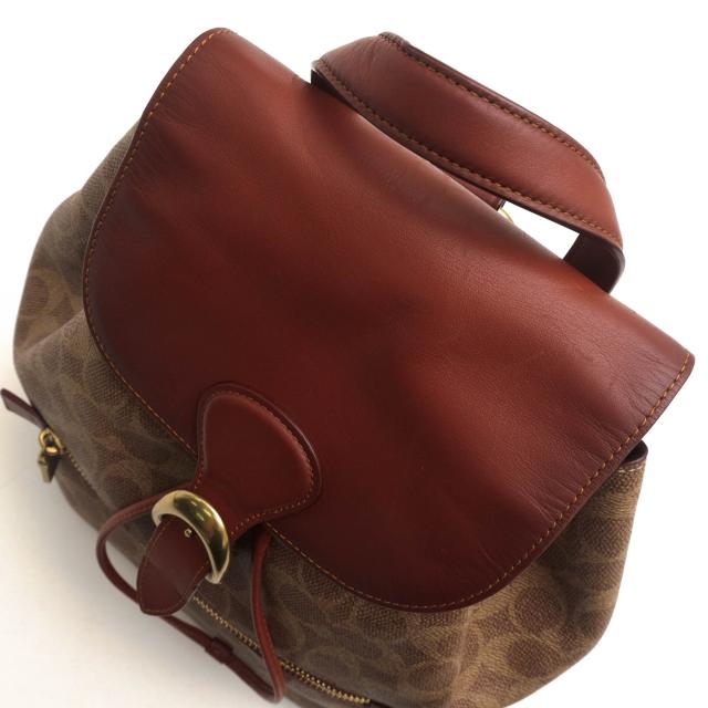 ○コーチ COACH シグニチャーコーテッドキャンバス リファインドカーフ