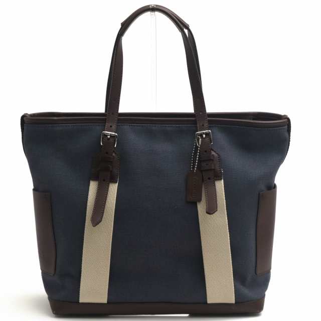 ○コーチ COACH 一部牛革 トートバッグ 70896 Bleeker City Canvas Tote ブリーカー シティー キャンバス シティー トート 肩掛け 中古