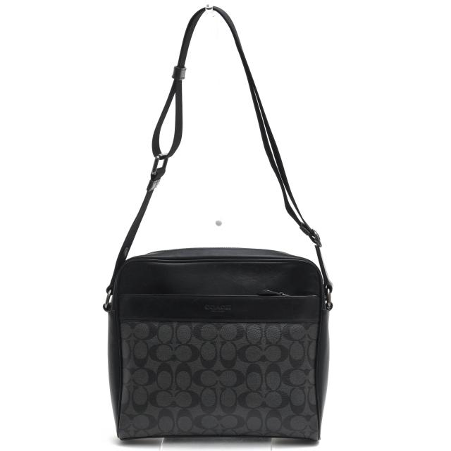 ○コーチ COACH  ショルダーバッグ F28456 Charles Camera Bag In Signature Canvas チャールズ カメラバッグ シグネチャー柄 メン 中古