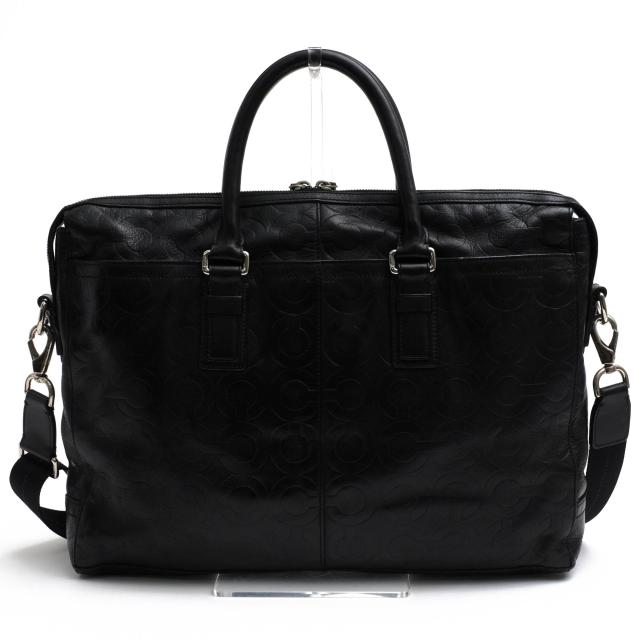 【美品】 COACH オプアート レザー 2way ビジネスバッグ 70251 ○コーチ COACH 牛革 ビジネスバッグ 70251 OP art leather Zip top