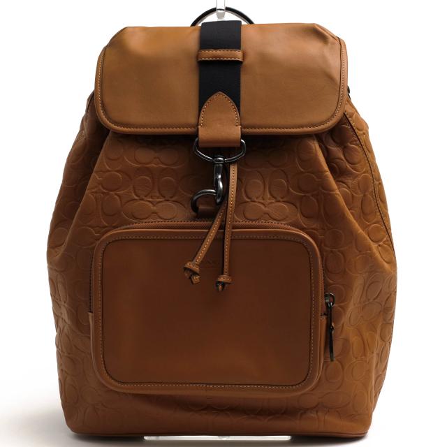○コーチ COACH 牛革 カーフ リュック C9868 Sullivan Backpack In Signature Leather サリバン バックパック シグネチャー柄 ノー 中古