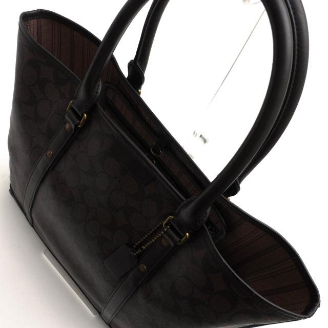○コーチ COACH コーテッド キャンバス トートバッグ 70874 ブリーカー シグネチャー トート X シグネチャー柄 肩掛け ワンショル 中古_4