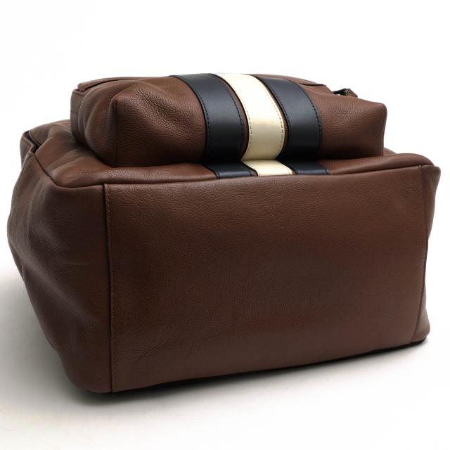 ○コーチ COACH 牛革 リュック F68995 Houston Backpack With Varsity Stripe ヒューストン ヴァーシティ ストライプ バックパック 中古_5