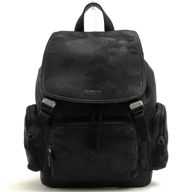○マイケルコース Michael Kors パンチングレザー 牛革 リュック 33S9LHYB2U Henry Camo Perforated Leather Backpack 迷彩・カモ  中古