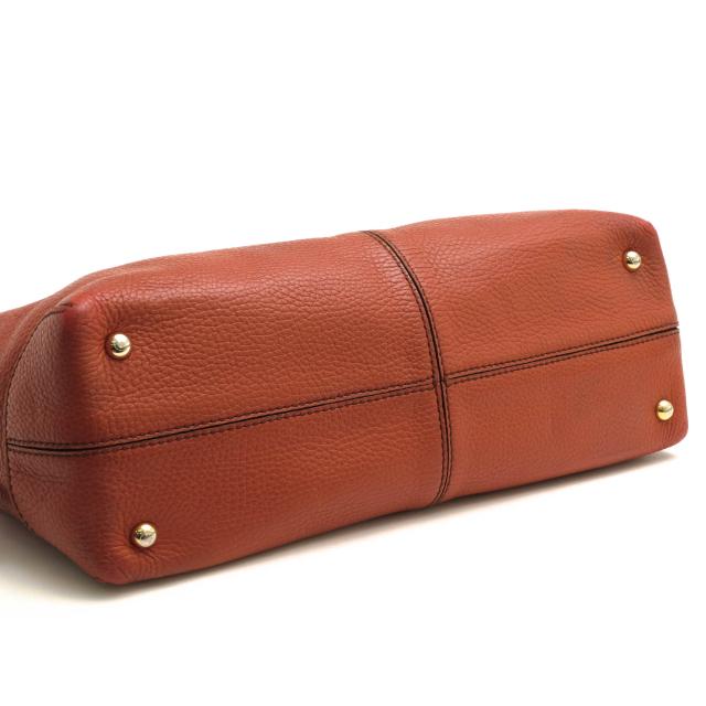 エリ様 トッズ トートバッグ Dバッグ レザー シボ革 オレンジ 肩掛け ロゴ ○トッズ TOD'S 牛革 カーフ トートバッグ Restyled D-Bag Dバッグ