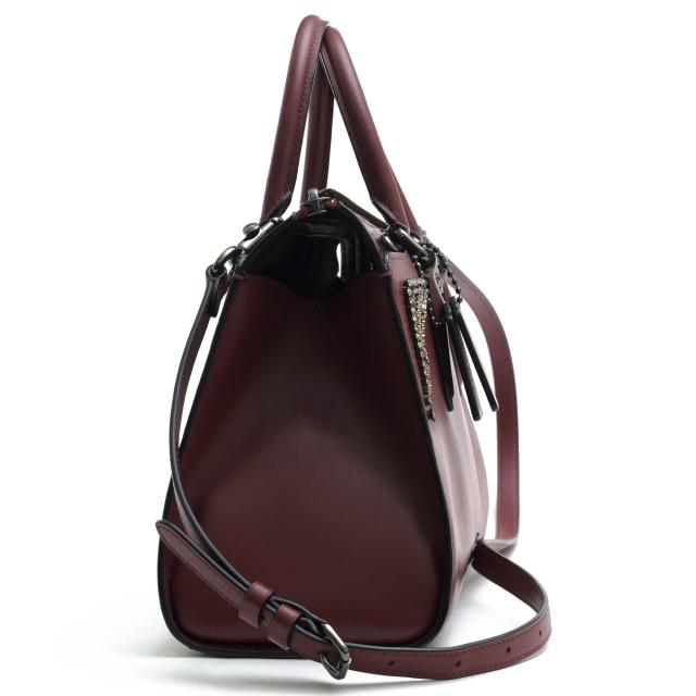 ○コーチ COACH Selena Gomez collection カーフ 牛革 ハンドバッグ 39289 Selena Bond Bag With Crystal Embellishment リボン 2W 中古の通販は