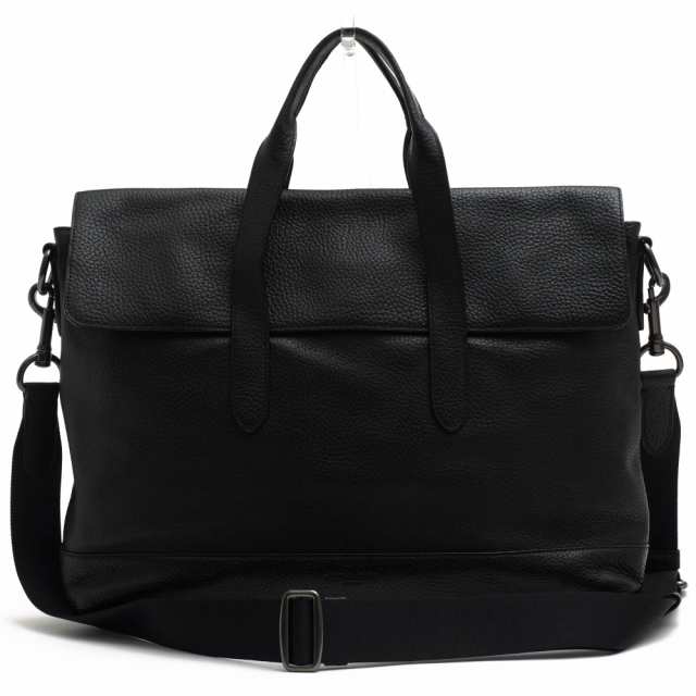 ○コーチ COACH ペプルドレザー 牛革 ビジネスバッグ F75757 Hamilton Portfolio Brief ハミルトン ポートフォリオ ブリーフ シボ 中古