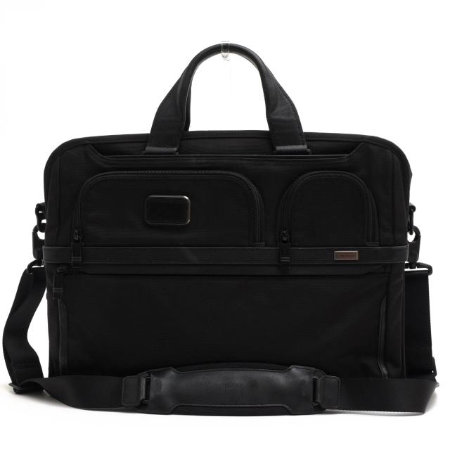 ○トゥミ TUMI FXTバリスティックナイロン ナパレザー 牛革 ビジネスバッグ 2603114D3 ALPHA3 Expandable Organizer コンパクト・  中古