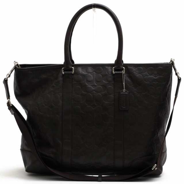 ○コーチ COACH 牛革 トートバッグ F71136 HERITAGE WEB LEATHER EMBOSSED C UTILITY TOTE ヘリテージ ウェブ レザー エンボスド C 中古