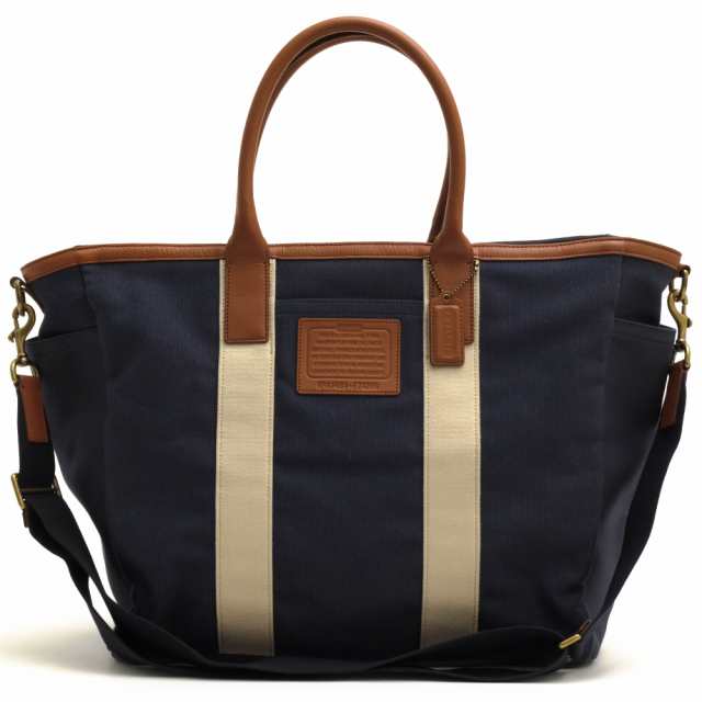 ○コーチ COACH 一部牛革 トートバッグ F71266 GETAWAY HERITAGE SOLID CANVAS BEACH TOTE ゲートウェイ ヘリテージ ソリッド キャ 中古