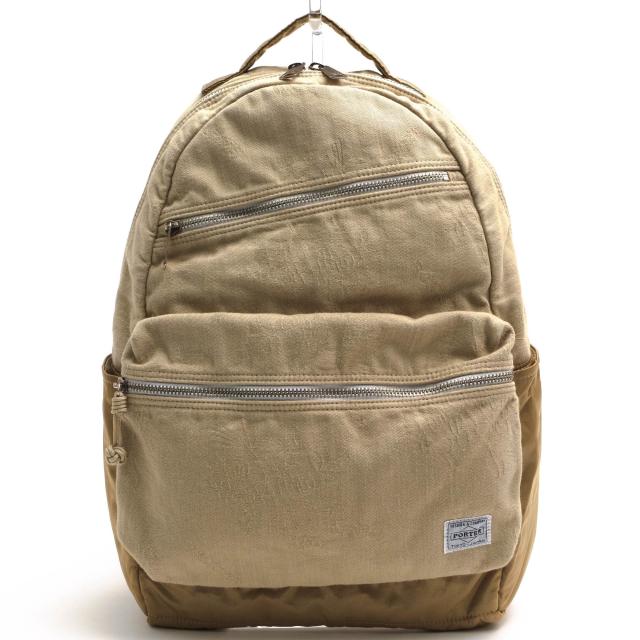 ○ポーター 吉田カバン PORTER コットンジャカード リュック 537-05348 WEAVE DAYPACK ウィーヴ A4サイズ収納可 デイパック メンズ 中古