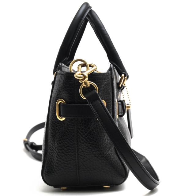 ○コーチ COACH スワッガー 牛革 ペブルドレザー ハンドバッグ F37635 Mini Blake Carryall In Bubble Leather ミニ ブレイク キャ 中古_2