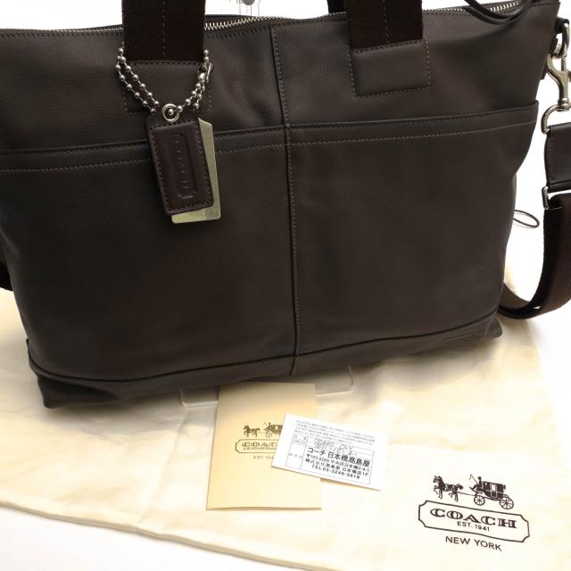 コーチ COACH トンプソン レザー 本革 ブリーフケース 黒 70490 COACH【美品】ブリーフケース トンプソン 黒 70490 シボ革 メンズ