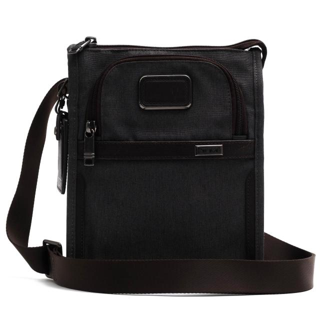 ○トゥミ TUMI 一部牛革 ショルダーバッグ 2203110AT3 POCKET BAG SMALL ANTHRACITE ポケットバッグ スモール アンスラサイト メン 中古