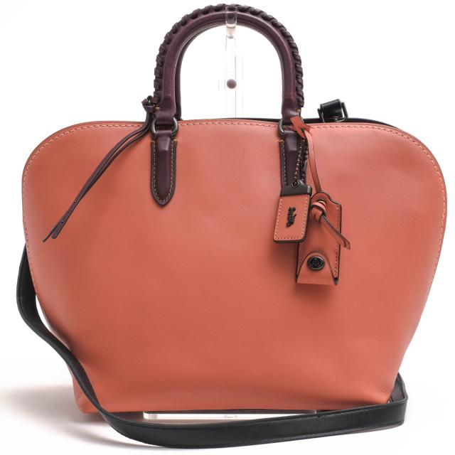 ○コーチ COACH Glovetanned leather グラブタンレザー 牛革 ハンドバッグ 59983 Dakotah Satchel With Whipstitch Handle ダコタ  中古