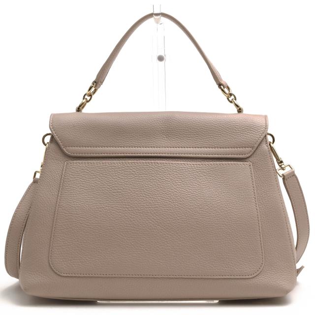 ○フルラ FURLA ソフト牛革 ハンドバッグ Sleek M Top Handle スリーク フラップ式 2WAY ショルダーバッグ シボ革 シュリンクレザ 中古_1
