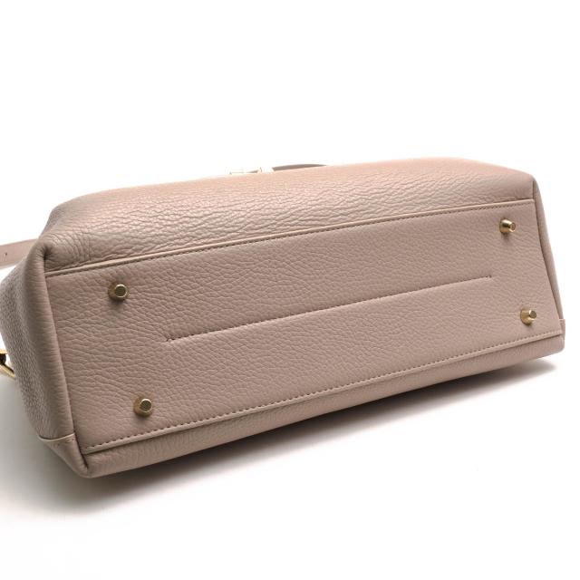 ○フルラ FURLA ソフト牛革 ハンドバッグ Sleek M Top Handle スリーク フラップ式 2WAY ショルダーバッグ シボ革 シュリンクレザ 中古_5
