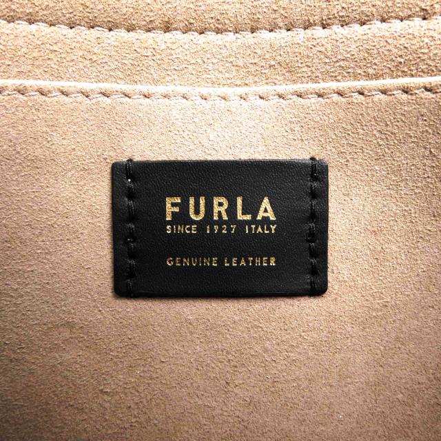 ○フルラ FURLA ソフト牛革 ハンドバッグ Sleek M Top Handle スリーク フラップ式 2WAY ショルダーバッグ シボ革 シュリンクレザ 中古_8