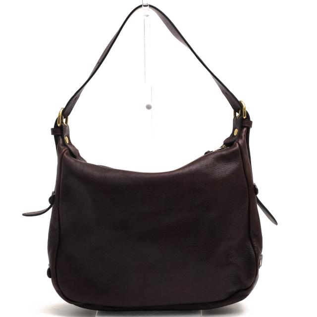 ○イルビゾンテ IL BISONTE バケッタレザー 牛革 ショルダーバッグ シボ革 シュリンクレザー ユニセックス 男女兼用 レディース 【 中古_1