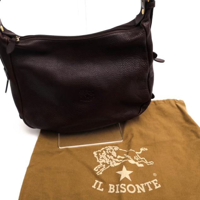 ○イルビゾンテ IL BISONTE バケッタレザー 牛革 ショルダーバッグ シボ革 シュリンクレザー ユニセックス 男女兼用 レディース 【 中古_7