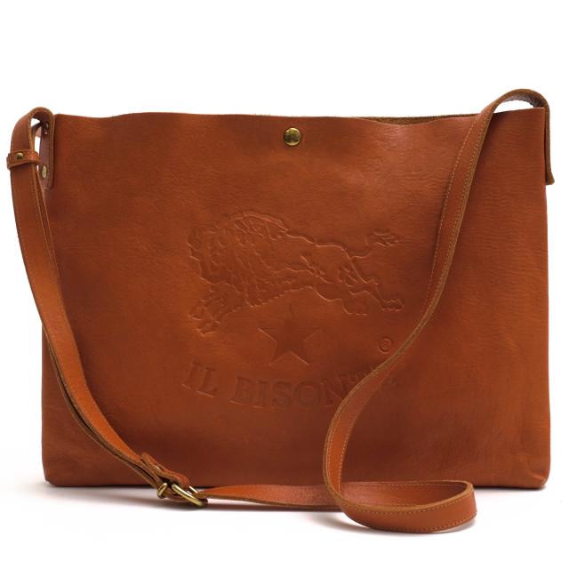 ○イルビゾンテ IL BISONTE 牛革 ショルダーバッグ 54162305411 ビッグロゴ レディース 【中古】 中古の通販は