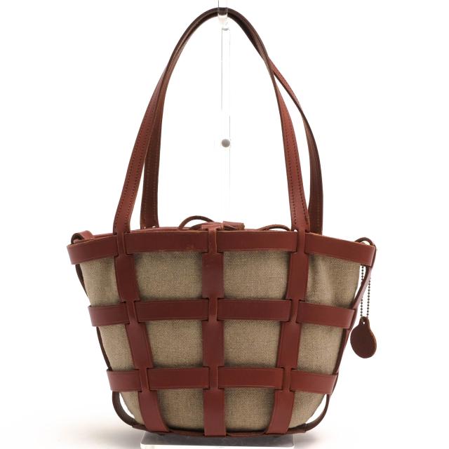 ○ジャストカンパーニュ Just Campagne ハンドバッグ VALLEE SET truffe 巾着型 肩掛け ワンショルダーバッグ 定番 レディース 【 中古_1