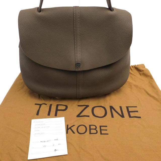 ○ティップゾーン TIP ZONE 独ペリンガー社ジャーマンシュランケンカーフ 牛革 ハンドバッグ JN-001/F CONTE シボ革 シュリンクレ  中古の通販は