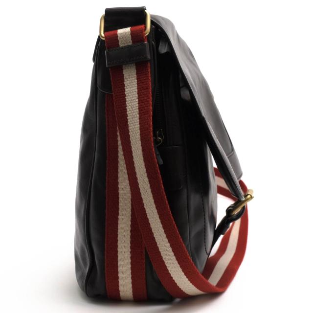 BALLY トート ハンドバッグ レザー 赤ストライプ トレイン