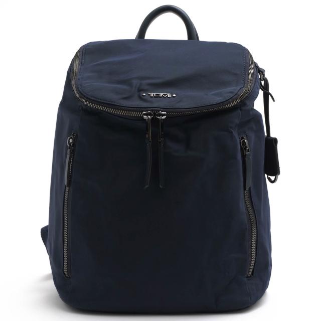 ○トゥミ TUMI ナイロンツイル 牛革 リュック 196322NVY VOYAGEUR Bryce Backpack デイパック ノートPC収納可 レディース 【中古】 中古の通販は