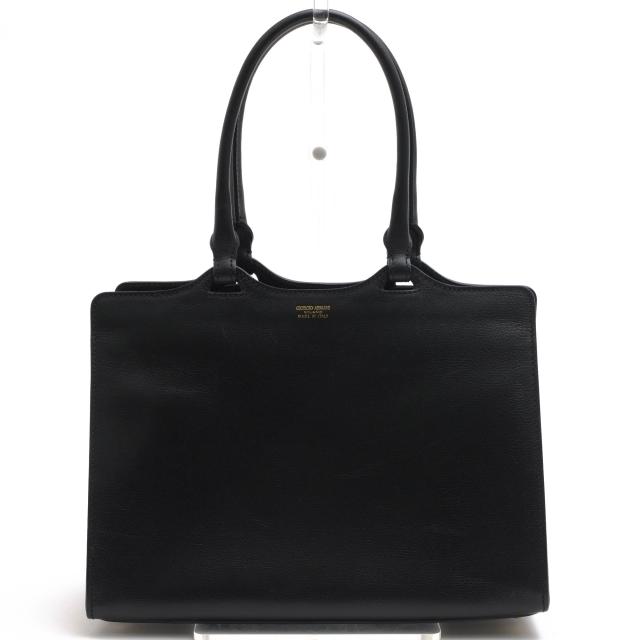 ○アルマーニ GIORGIO ARMANI 牛革 カーフ トートバッグ YGWM55 YG629 SHOPPING PICCOLA VITELLO STAMP フォーマルバッグ 冠婚葬祭 中古