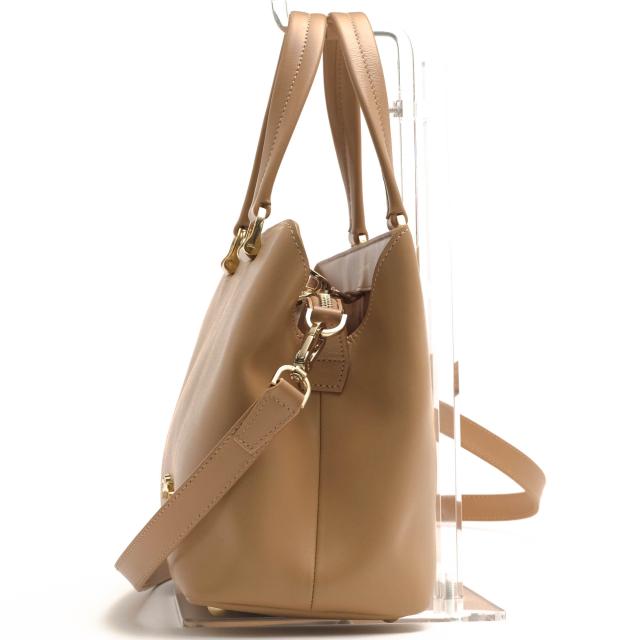 ○ロンシャン Longchamp スプリットカウハイド 牛革 ハンドバッグ