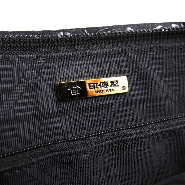 ○印傳屋 印伝 INDEN-YA 鹿革 ディアスキン ハンドバッグ No.6333 手提げ 漆塗り フォーマルバッグ 冠婚葬祭 レディース 【中古】 中古の通販は