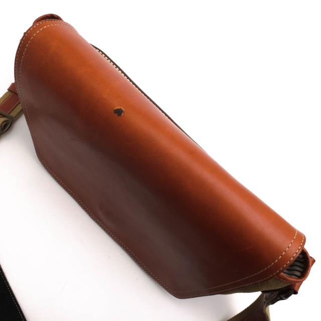 ○土屋鞄 TSUCHIYA-KABAN オイルスムースレザー コットンジュートキャンバス ショルダーバッグ カメラ散歩バッグ カメラバッグ ユ 中古_4