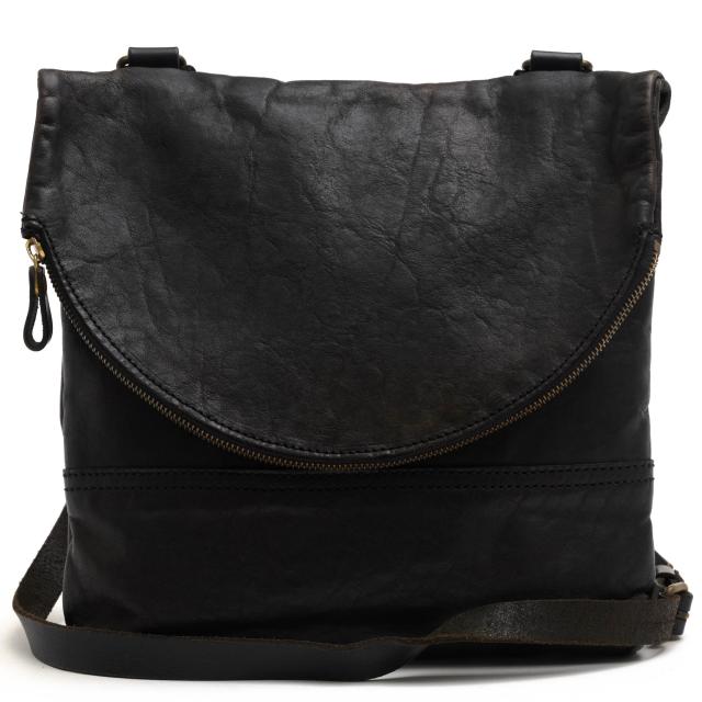 ○ヘルツ HERZ スターレ 牛革 ソフトレザー ショルダーバッグ フラップ式 シボ革 シュリンクレザー ユニセックス 男女兼用 メンズ  中古