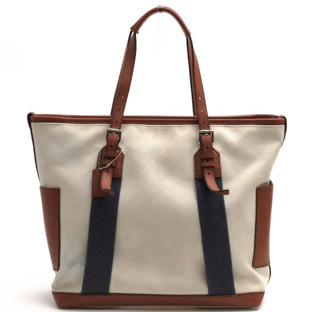 ○コーチ COACH 牛革 トートバッグ 70896 Bleeker City Canvas Tote ブリーカー シティー キャンバス シティー トート 肩掛け ワン 中古
