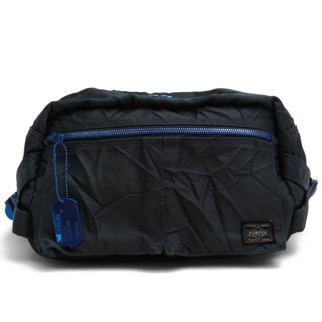 ○ポーター 吉田カバン PORTER 高密度織りナイロン ウレタンコーティング 近江ちぢみ ウエストバッグ 812-07194 RIDE ライド シワ  中古