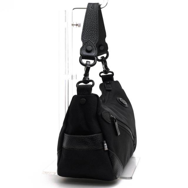 ○オロビアンコ orobianco 牛革 ショルダーバッグ 92135 SILVESTRA-G ALL BLACK リボン 定番 肩掛け ワンショルダーバッグ メンズ 中古_2