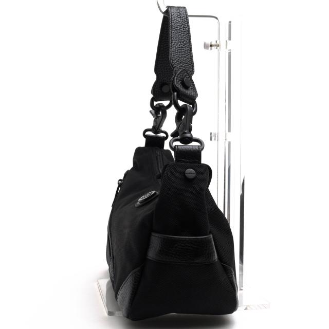 ○オロビアンコ orobianco 牛革 ショルダーバッグ 92135 SILVESTRA-G ALL BLACK リボン 定番 肩掛け ワンショルダーバッグ メンズ 中古_3