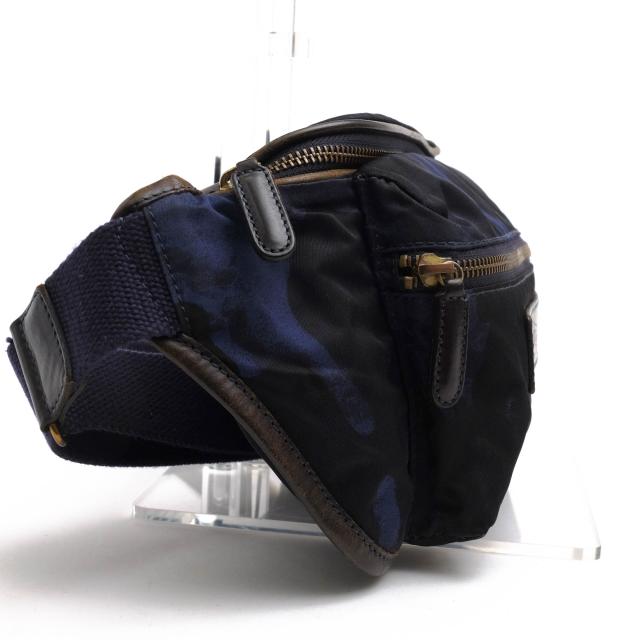 ○フェリージ Felisi リモンタナイロン バケッタレザー 牛革 ウエストバッグ 799/10/CF+A ボディバッグ 迷彩・カモフラージュ柄 定 中古