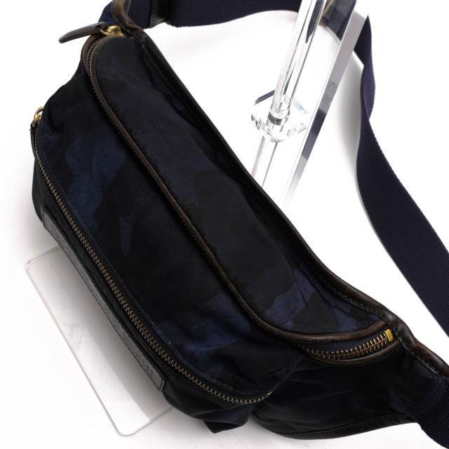 ○フェリージ Felisi リモンタナイロン バケッタレザー 牛革 ウエストバッグ 799/10/CF+A ボディバッグ 迷彩・カモフラージュ柄 定 中古