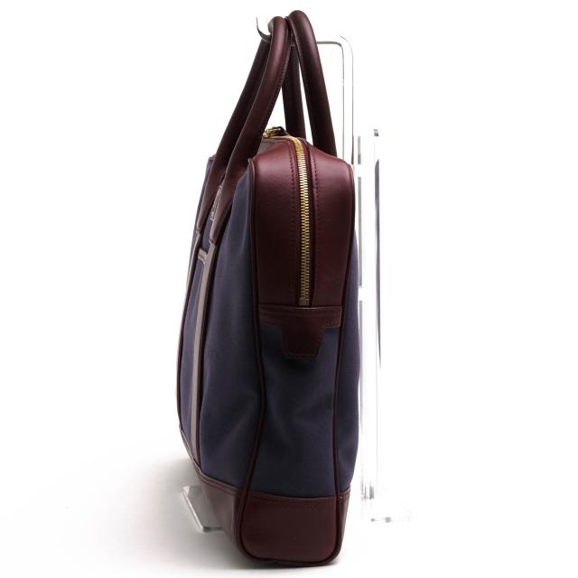 ○ダンヒル Dunhill コットンキャンバス 牛革 ビジネスバッグ L3T181N